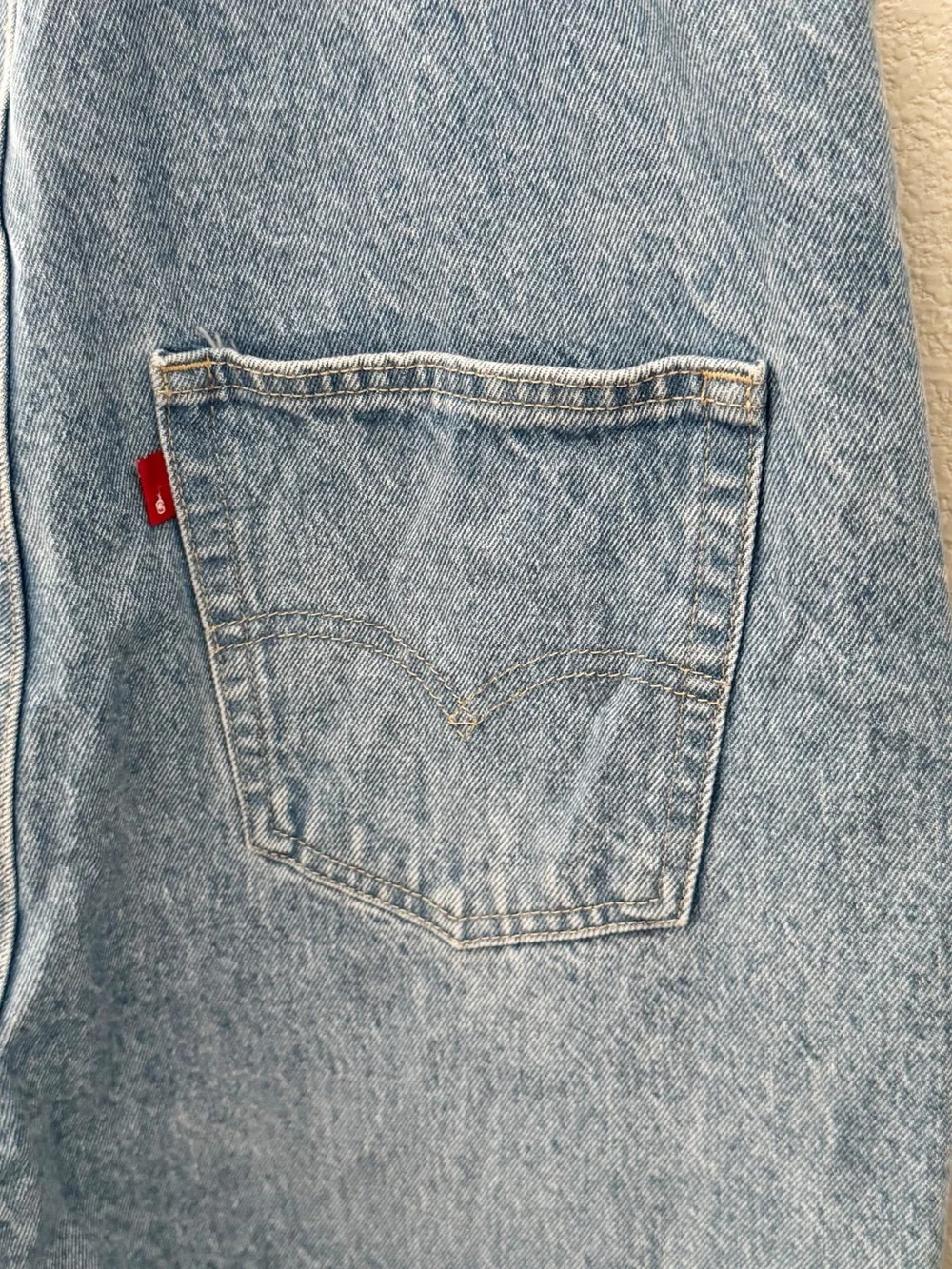 Levis Vintage Straight Denim Overalls Light Wash What A Delight Jean Classic 90s - Picture 12 of 14
